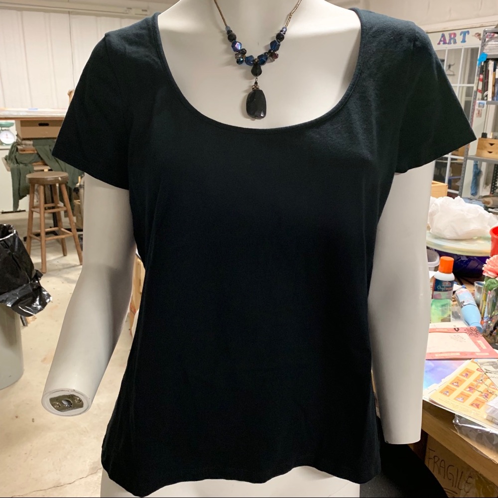 Marks & Spencer Black Scoop Neck Tee